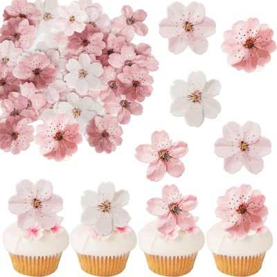 Nymora 40-Piece Cherry Blossom Cupcake Toppers