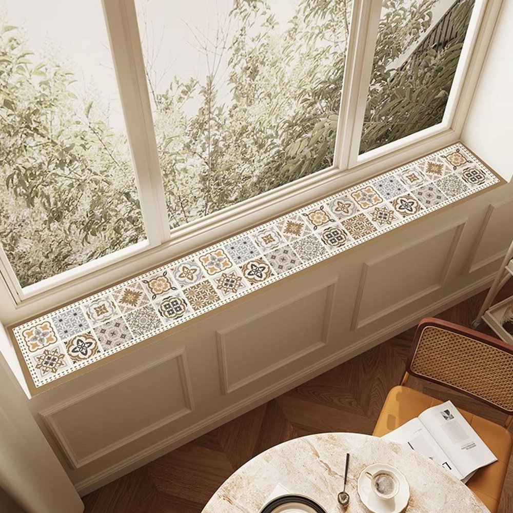 Silica Gel Window Sill Mat, Absorbent and Quick-Drying, Narrow Window Sill Cover for Home, Kitchen, and Office (Brown, 50x100cm/20x39in)