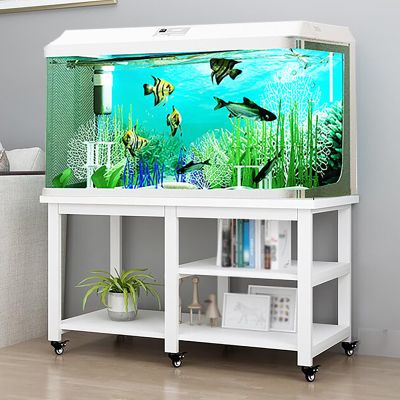 Sturdy Aquarium Stand with Wood Top and Locking Casters