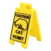 Funny Cat Sign – Vomit Warning Decor | 3D-Printed Desk Accessory view 1