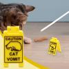 Funny Cat Sign – Vomit Warning Decor | 3D-Printed Desk Accessory view 3