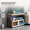 Generic Adjustable Aquarium Stand with Storage Cabinet, Sturdy Steel Frame, Home/Office/Hospital, Black (80 x 45 cm) view 3