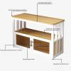 Generic Adjustable Aquarium Stand with Storage Cabinet, Sturdy Steel Frame, Home/Office/Hospital, Black (80 x 45 cm) view 4