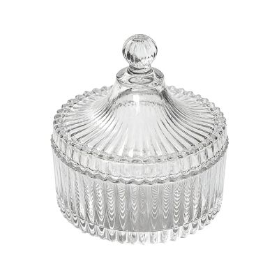 800 ml Glass Body Powder Container with Beauty Puff