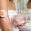 800 ml Glass Body Powder Container with Beauty Puff view 3