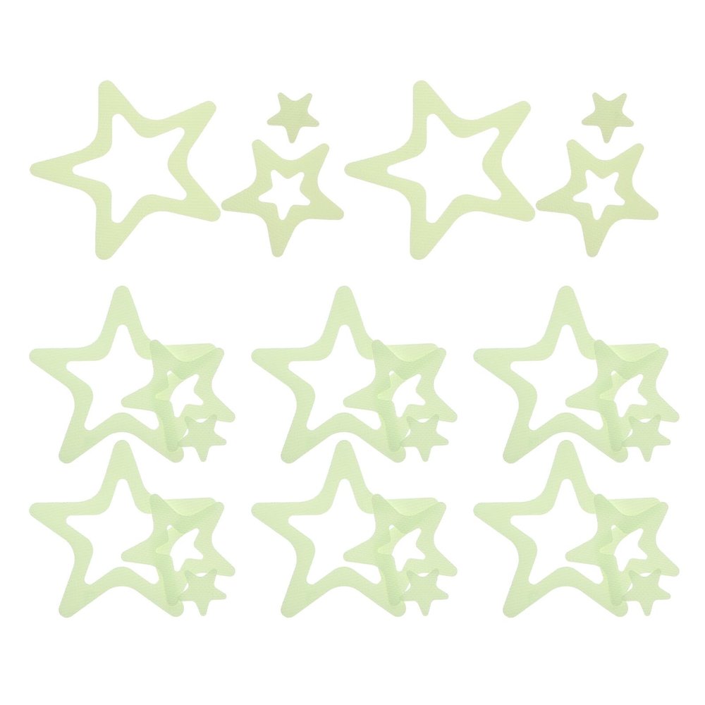 Non-Slip Star Stickers for Bathtub, 24 Pieces, PEVA, Green