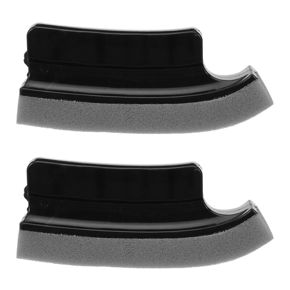 Curved Beard Grooming Brush with Sponge, 2-Pack, Black, for Salons
