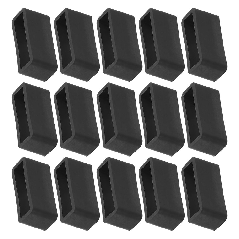 BUGUUYO 15-Pack Black 21 mm Silicone Watch Band Keepers