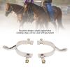 Jwthee Cowboy Spurs, Stainless Steel, with Spur Straps and Rotating Rowel view 2