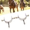 Jwthee Cowboy Spurs, Stainless Steel, with Spur Straps and Rotating Rowel view 3