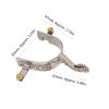 Jwthee Cowboy Spurs, Stainless Steel, with Spur Straps and Rotating Rowel view 4