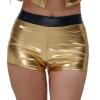 Gefomuofe Women's Wetlook Briefs, Patent Leather Hot Pants, High-Waisted Booty Shorts, Black view 1