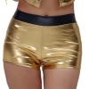 Gefomuofe Women's Wetlook Briefs, Patent Leather Hot Pants, High-Waisted Booty Shorts, Black view 4