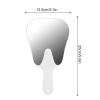 Buachois Hand Mirror, Multipurpose Tooth-Shaped Mirror with Handle, White view 2