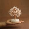 MAGIC AND MIRACLES Crystal Tree of Life with Jade Bowl, Made from 243 Natural Stones, Feng Shui Decor and Good-Luck Charm (Clear Quartz, Approx. 14 cm Tall) view 2