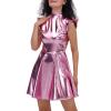 Women's Metallic Glitter Dress, Pink, M view 4