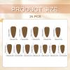 Bubaxuce Polka Dot Almond Press-On Nails, French Fake Nails with White and Black Dots view 2