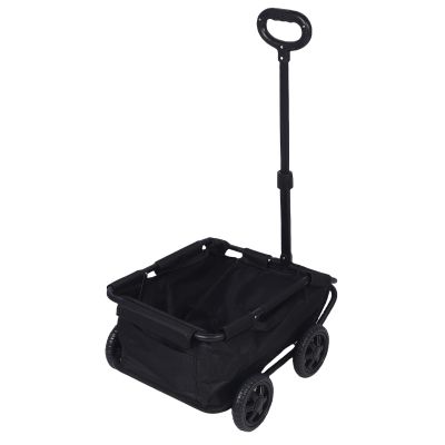FAUOSWUK Lightweight Foldable Pet Stroller with 4 Wheels, Extendable Cart for Outdoor Travel and Daily Shopping, Metal and Oxford Fabric, Black