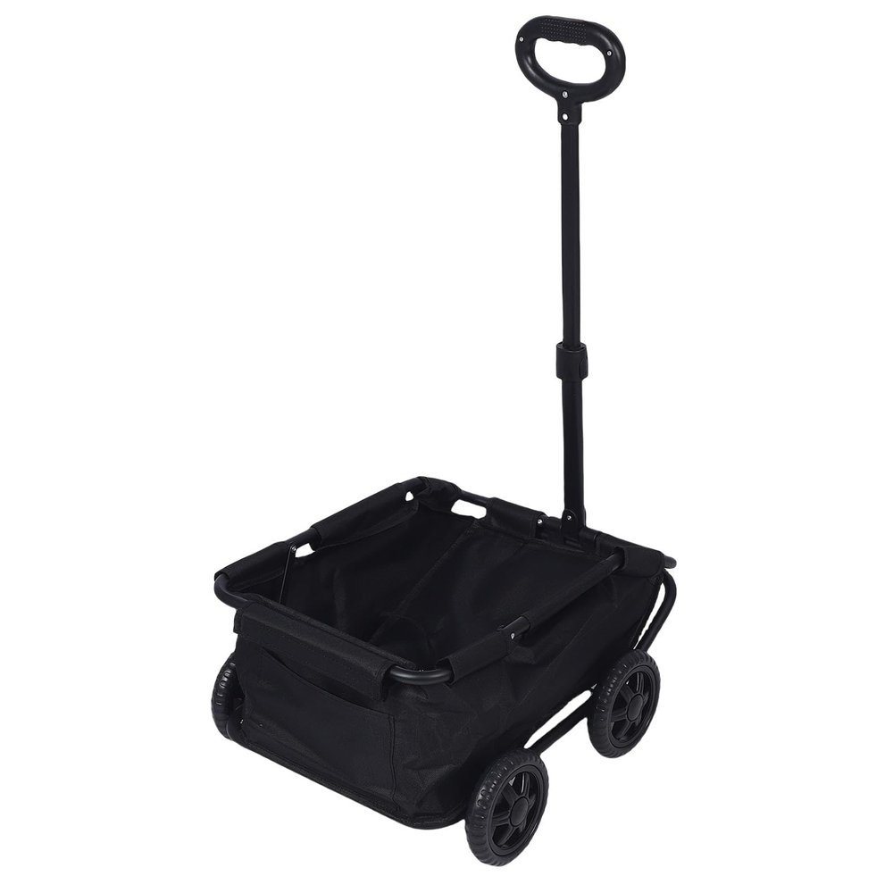 FAUOSWUK Lightweight Foldable Pet Stroller with 4 Wheels, Extendable Cart for Outdoor Travel and Daily Shopping, Metal and Oxford Fabric, Black