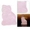 Naroote Rose Quartz Cat-Shaped Decorative Healing Stone for Home Office Decor view 3