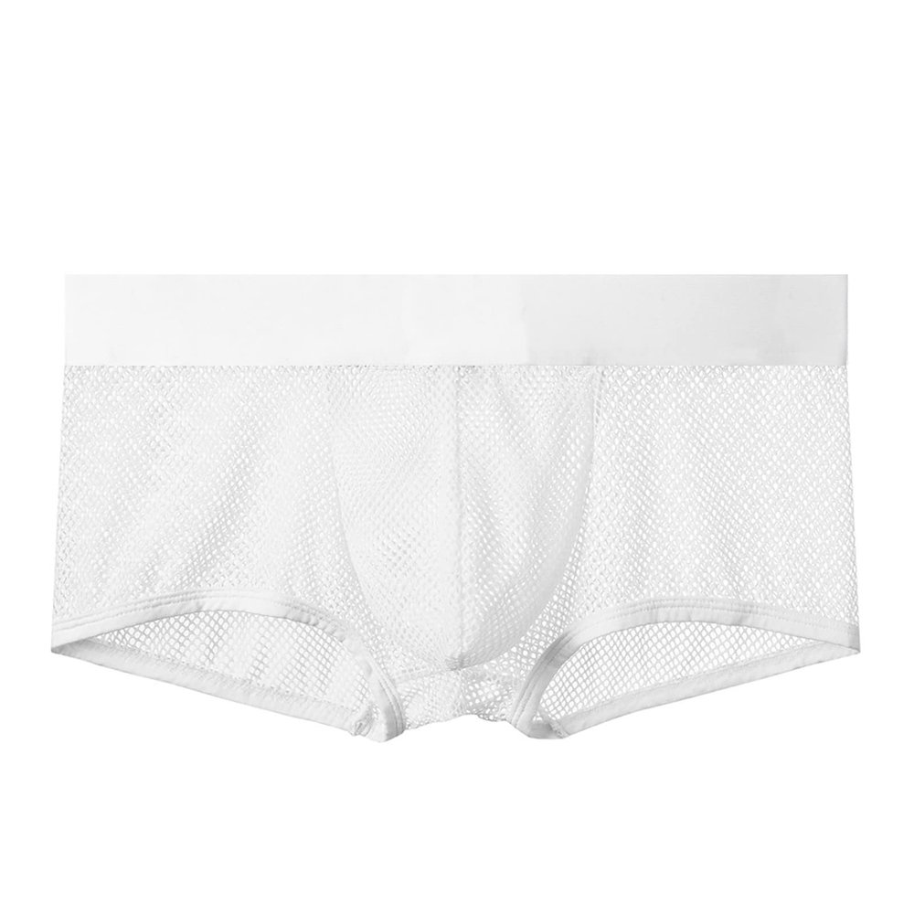 Tobysper Men's Transparent Mesh Boxer Briefs
