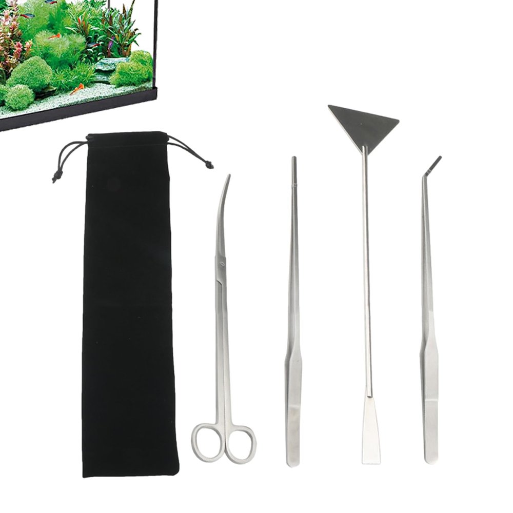 Aquarium Plant Tools and Rustproof Cleaning Tweezers