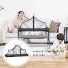Crib Mosquito Net with Zipper, Foldable Breathable Mesh Enclosure view 3