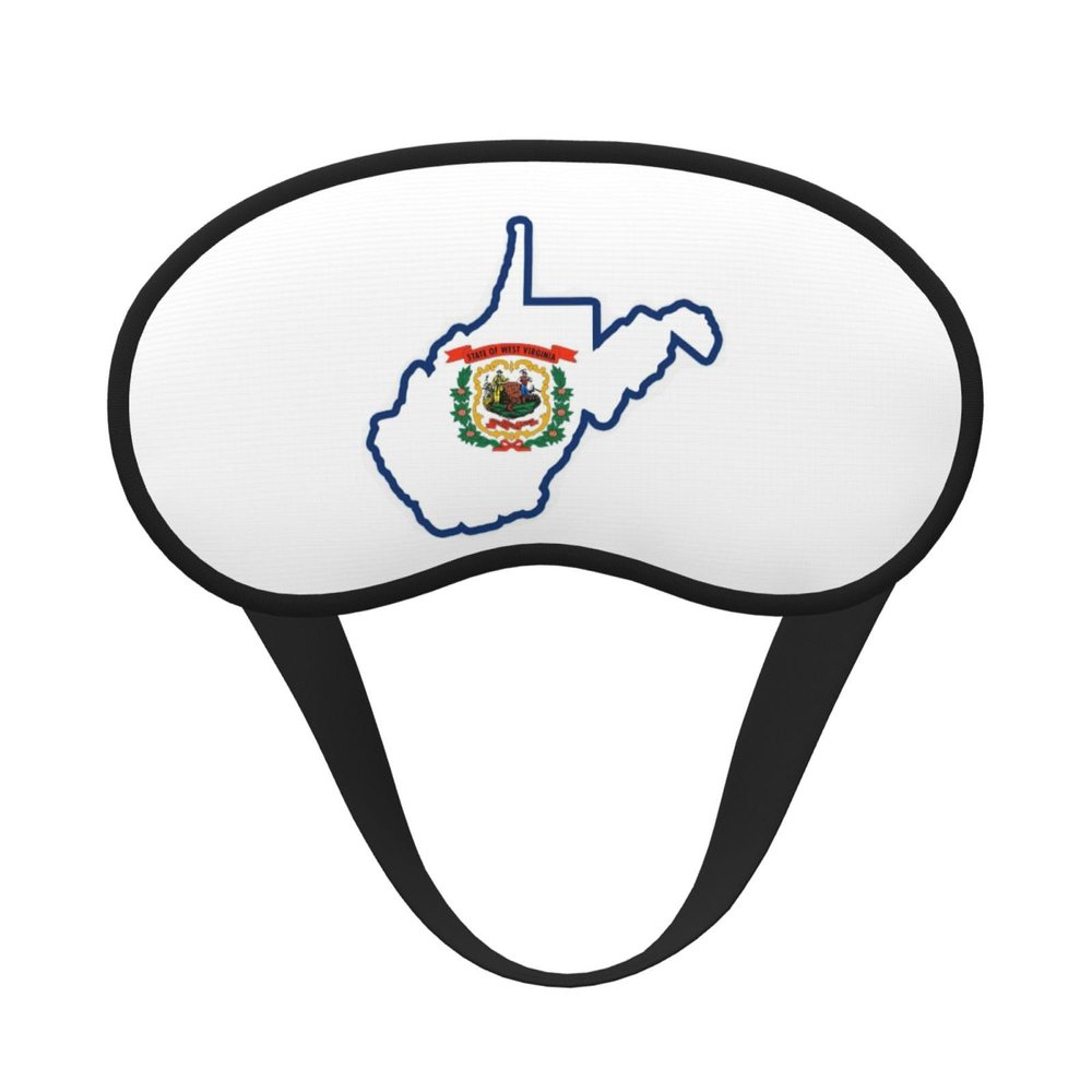 West Virginia State Flag Map Print Adjustable Sleep Mask