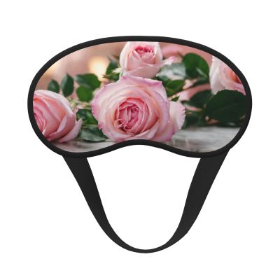 Pink Rose Print Adjustable Sleeping Eye Mask