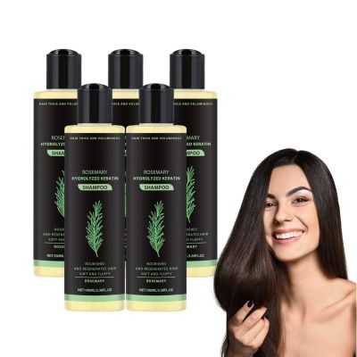 Rosemary & Hydrolyzed Keratin Thickening Shampoo for Thinning Hair, 100 mL (5 Bottles)