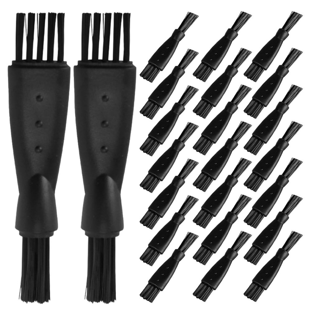 LALADEFIEE 100-Piece Razor Cleaning Brushes, Double-Head Plastic Nylon Bristles