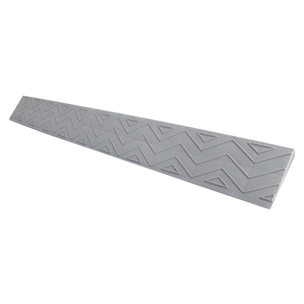 Indoor Plastic Ramp Mat for Robot Vacuums, Cuttable, Self-Adhesive, Gray, 1 Pc. (100 × 13 × 6.5 cm)