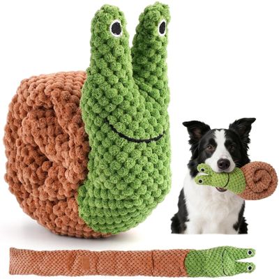 Gxdamxz Scent Toy for Dogs with Squeaker - Green Snail Shape