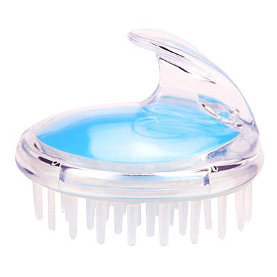 Silicone Shampoo and Scalp Massage Brush, Blue