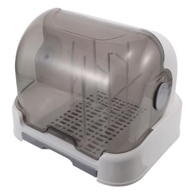 DECOMELODY Vertical Baby Bottle Drying Rack with Removable Dust Cover
