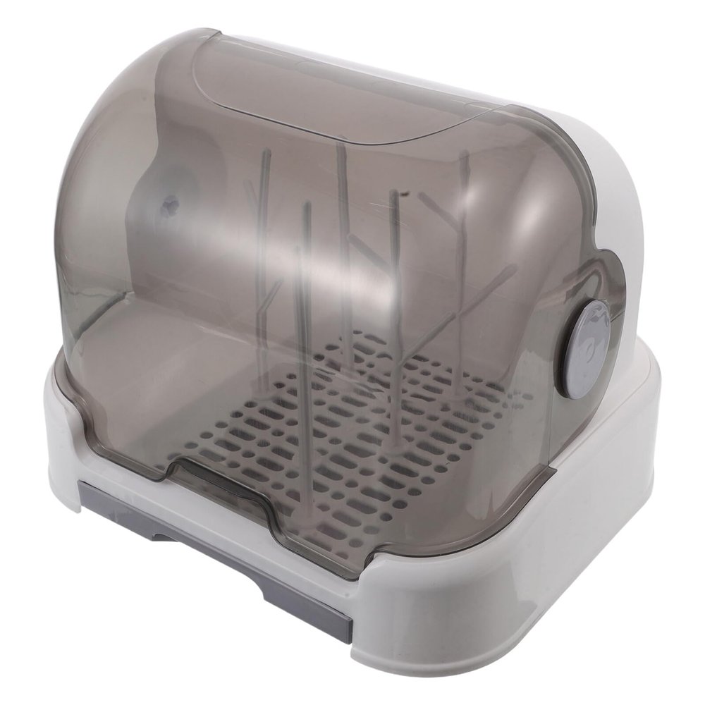 DECOMELODY Vertical Baby Bottle Drying Rack with Removable Dust Cover