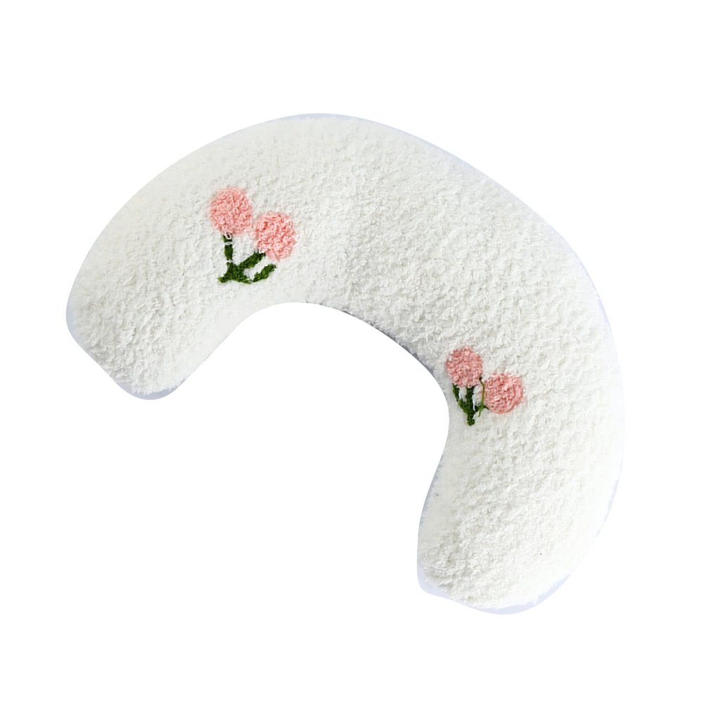 Alomejor Cat Pillow, Soft Plush U-Shape Pet Neck Support Pillow for Cats and Dogs, Ideal for Joint Relief and Spine Protection (White)