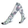 DUWAA Funny Compression Socks with Easter Bunny Print for Women and Men, Supports Circulation, Athletic Crew Socks, 1 Black, One Size view 1