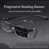 Progressive Auto-Zoom Reading Glasses, Adjustable +1.0, Blue-Light Filtering, Gold view 2