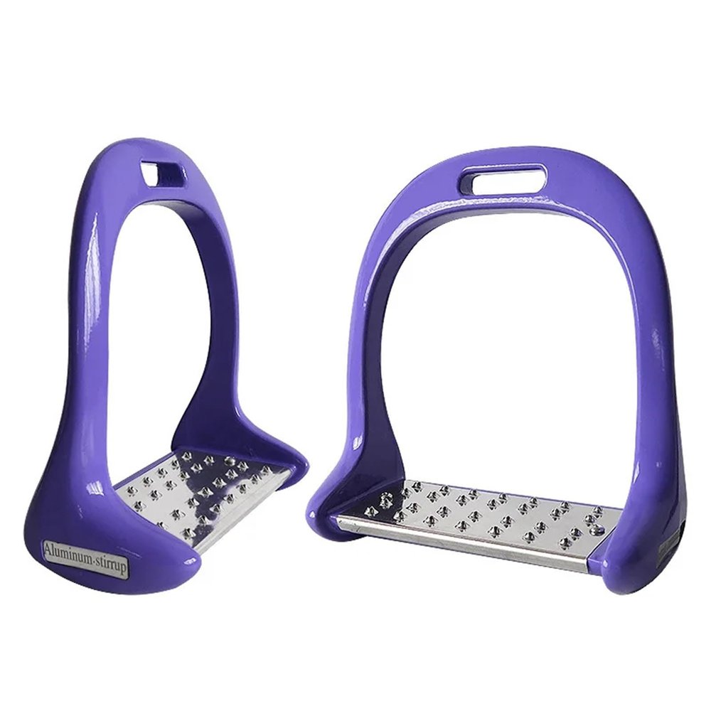 OPIGJUFD Safety Stirrups, 1 Pair, Aluminum Alloy, Thickened Non-Slip, Purple