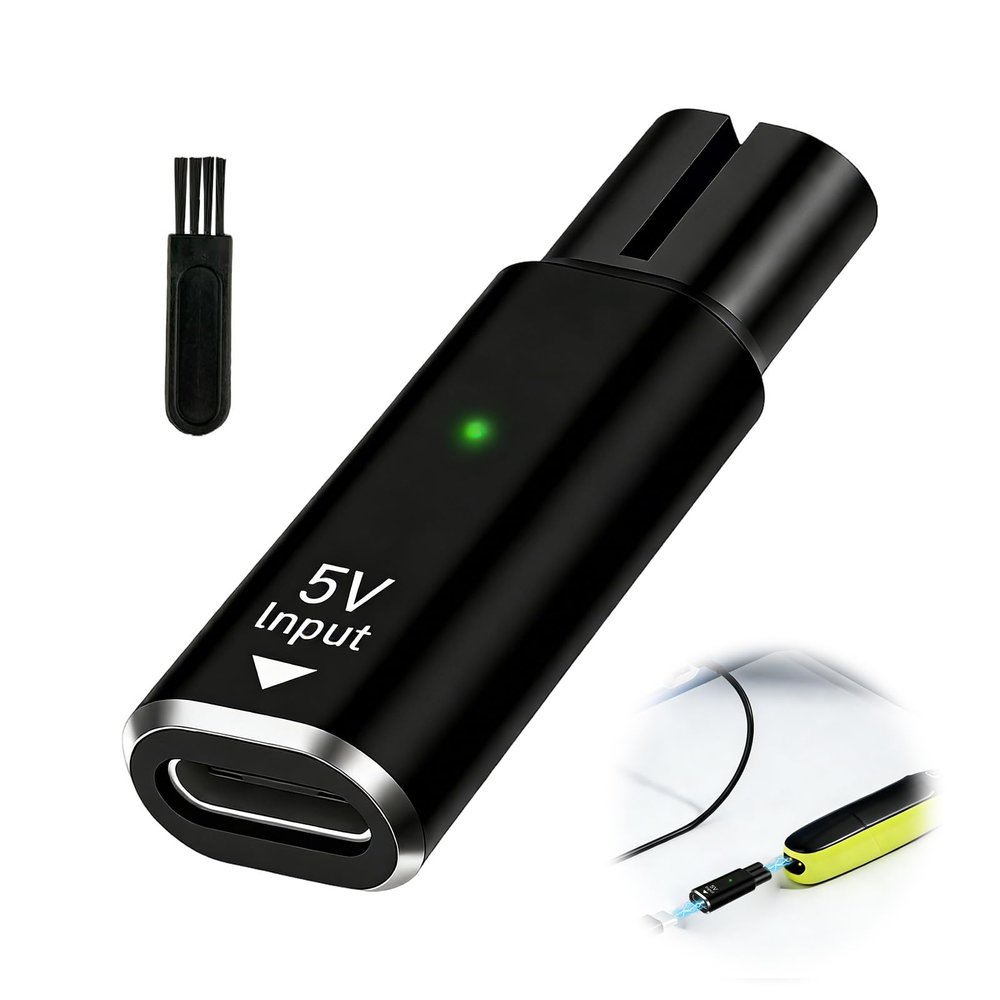 5V USB-C Shaver Charging Adapter for Philips OneBlade QP1924/QP2724/QP2834/QP4530 and MG Series, with Charging Indicator