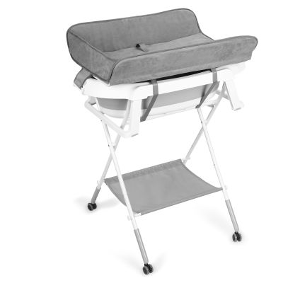 Foldable Height-Adjustable Dog Bathtub, 2-in-1, Gray