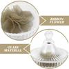VALICLUD Round Makeup Powder Puff with Bow and Glass Container view 3