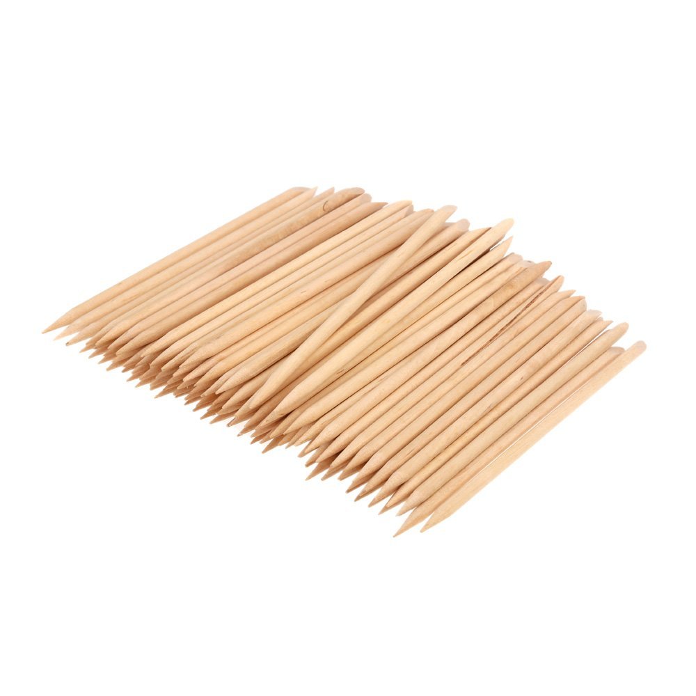 Cuticle Pushers, Double-Ended Nail Care Sticks, 100 Pieces