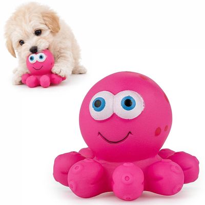 HAPPET Squeaky Octopus 10 cm - Rubber Toy for Dogs