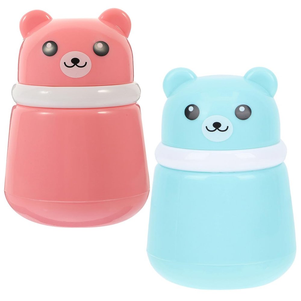 2-Pack Baby Powder Containers with Bear Design