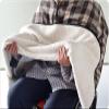 Cozy Fleece-Lined Wheelchair Cape with Hood, Red view 3