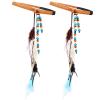 POPETPOP 2-Pack Braided Feather Headbands for Women, Elastic Boho Headbands with Tassels, Fashion Hair Accessories for Parties and Everyday Wear, Random Color view 1