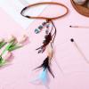 POPETPOP 2-Pack Braided Feather Headbands for Women, Elastic Boho Headbands with Tassels, Fashion Hair Accessories for Parties and Everyday Wear, Random Color view 3