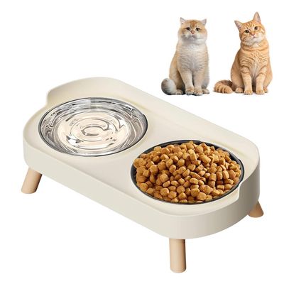 Raised Splash-Proof Feeding Bowl Set for Pets